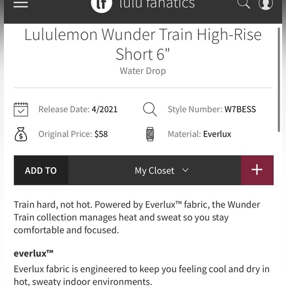 Lululemon Wunder Train High-Rise Short in Water Drop 6” (8) - Picture 13 of 14